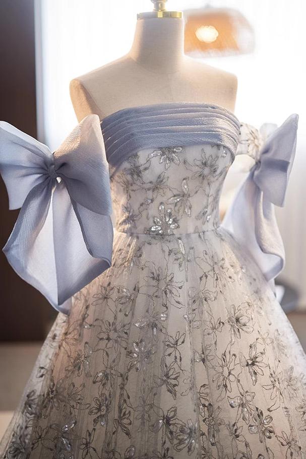 Purple Ribbon Ball Gown