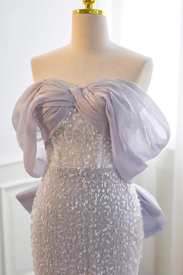 Purple Sequin Long Gown