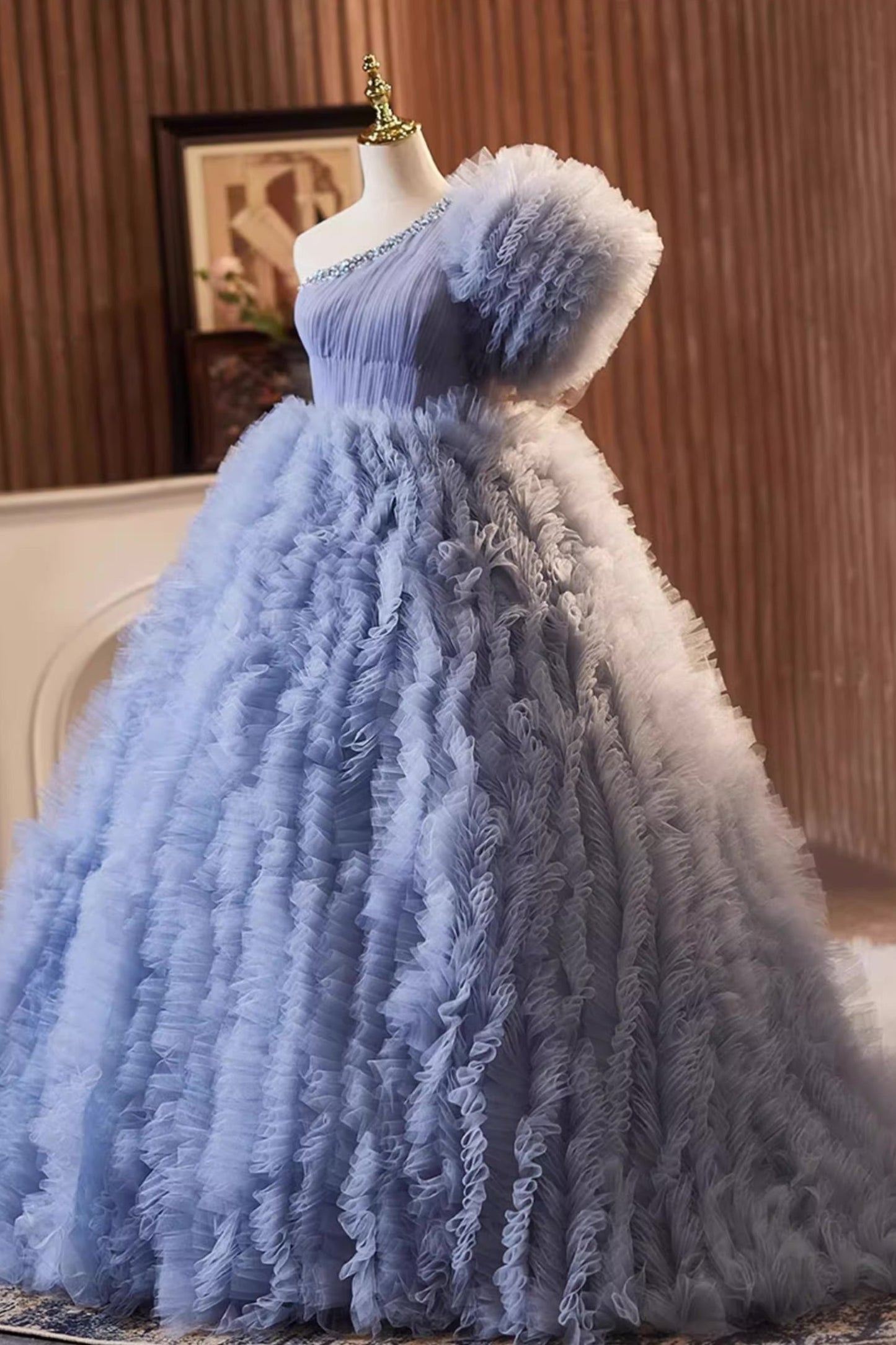 Purple Side Ball Gown