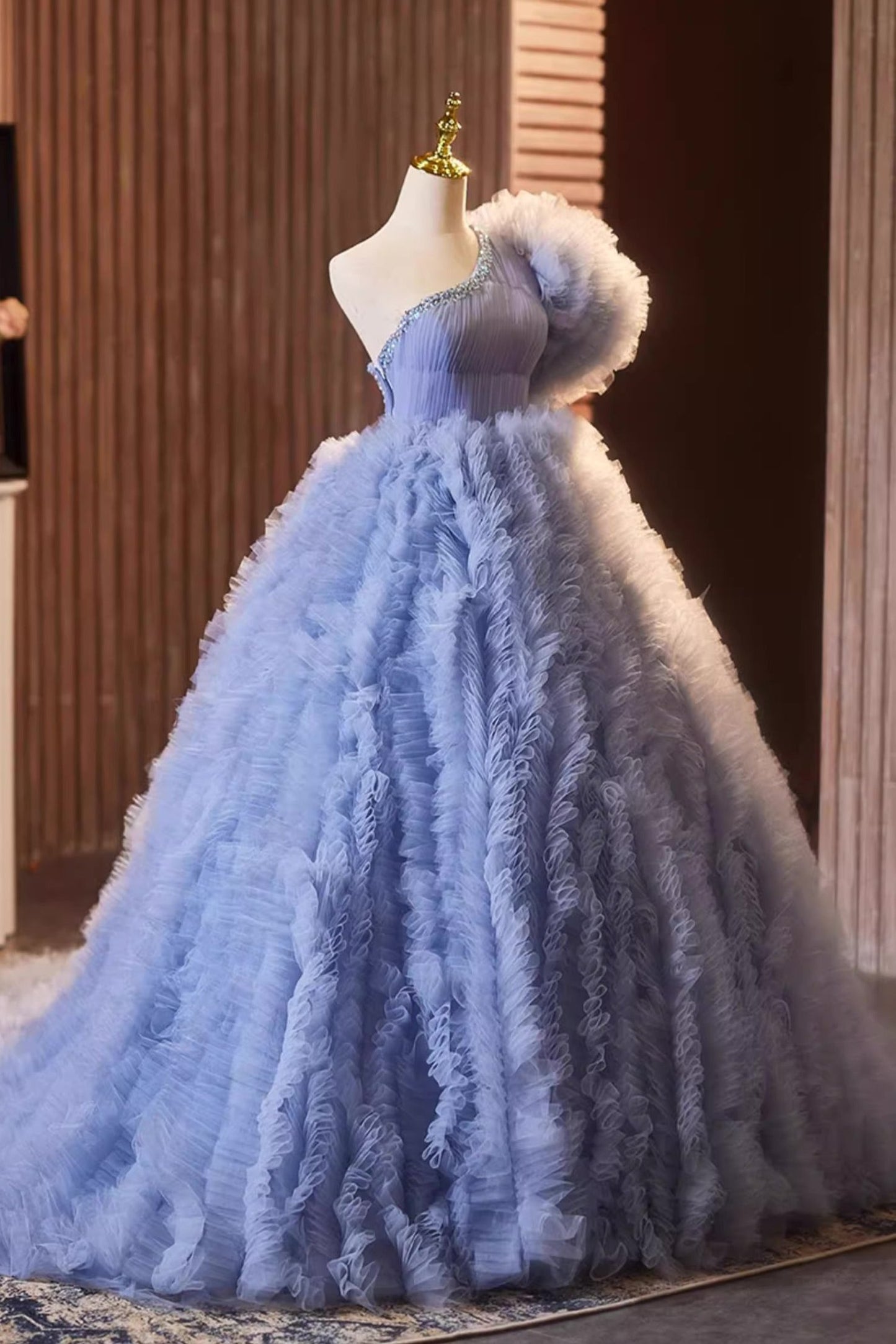 Purple Side Ball Gown