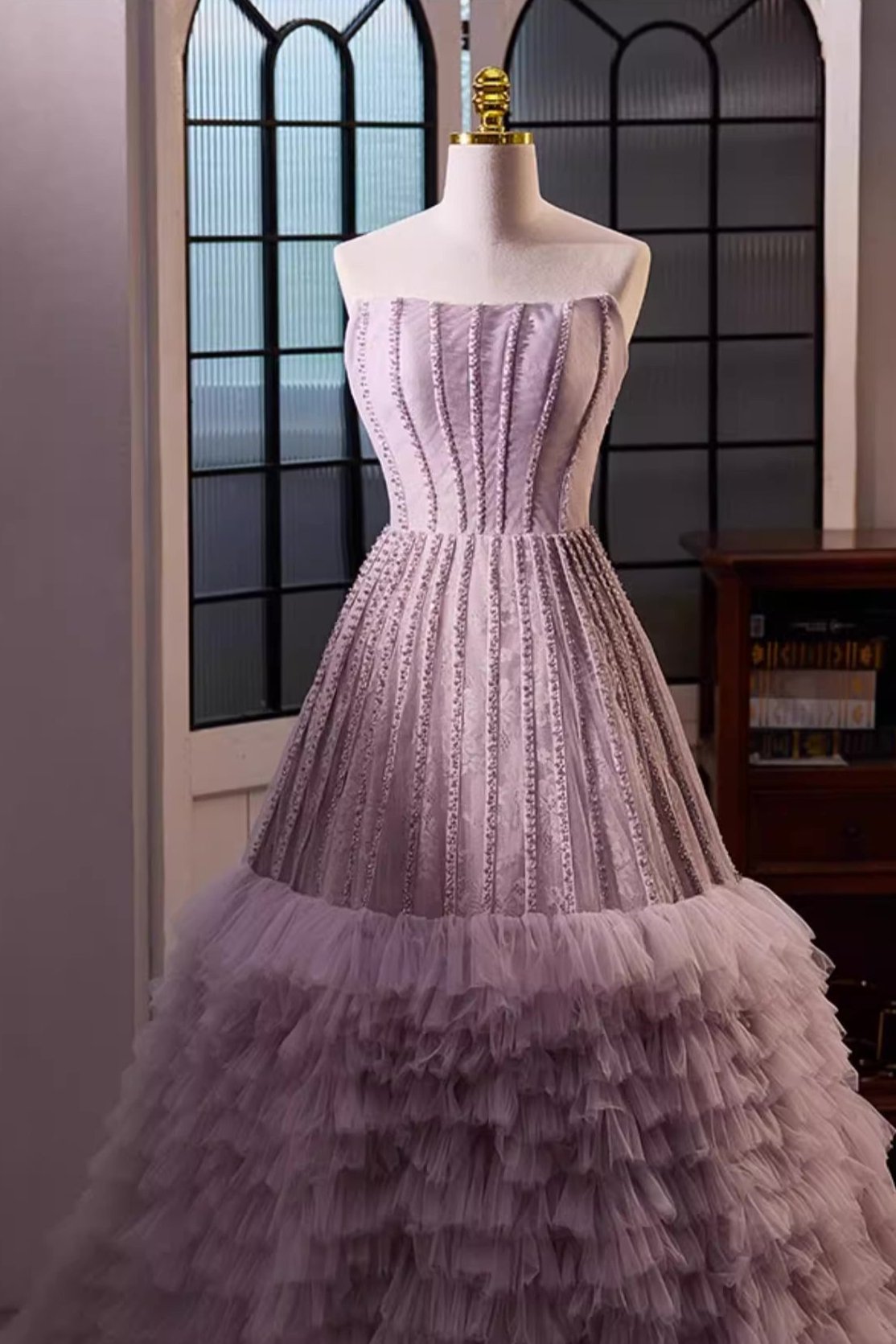 Purple Tube Ball Gown