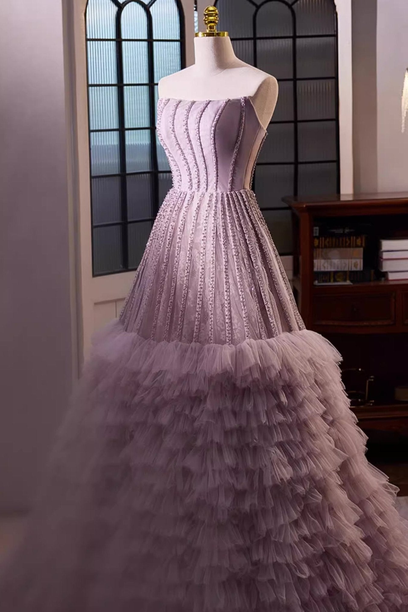 Purple Tube Ball Gown
