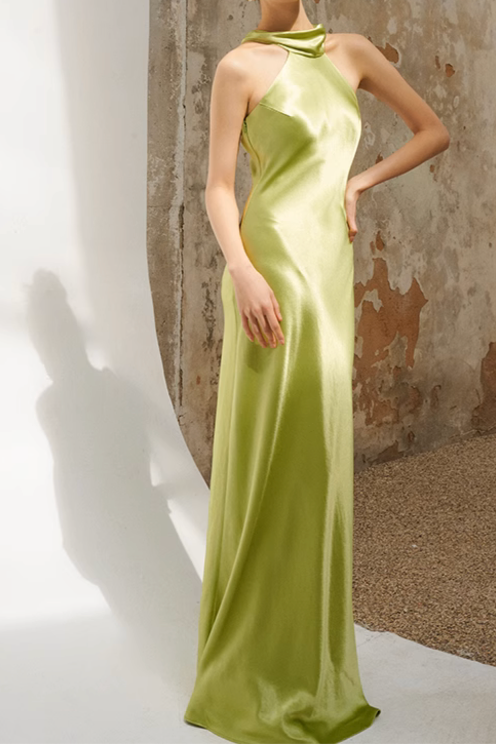 Green Silk Long Dress
