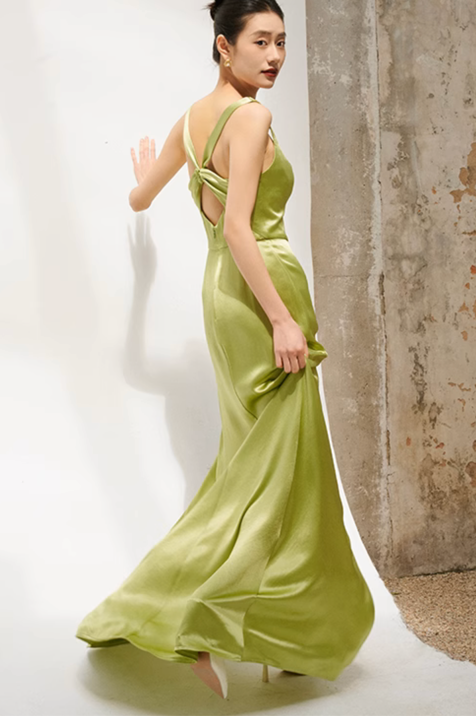 Green Silk Long Dress – My Store