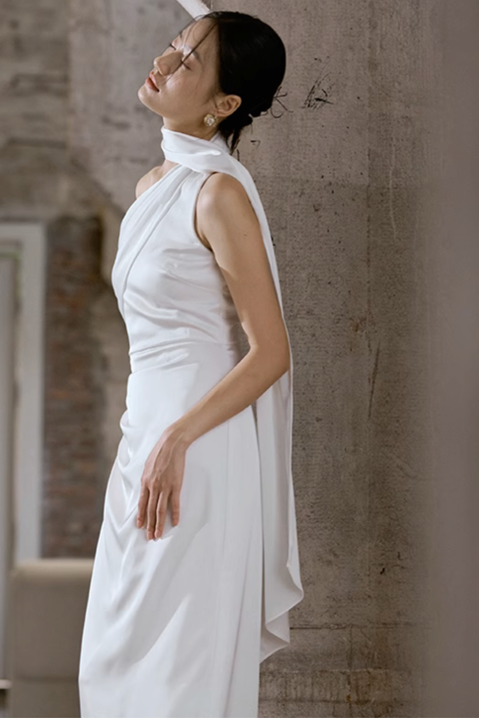 White Silk Long Dress