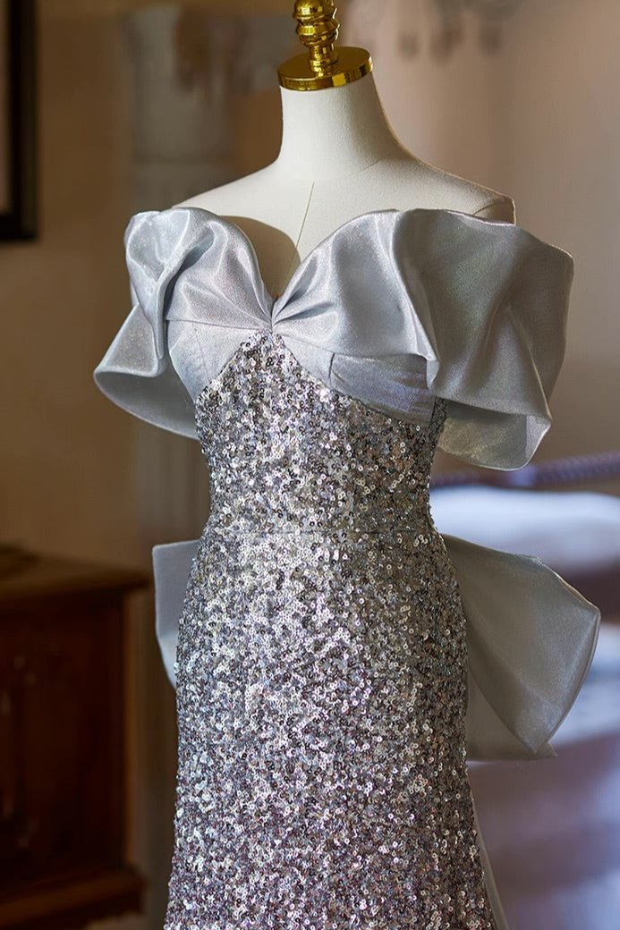 Silver Pink Ombre Long Gown