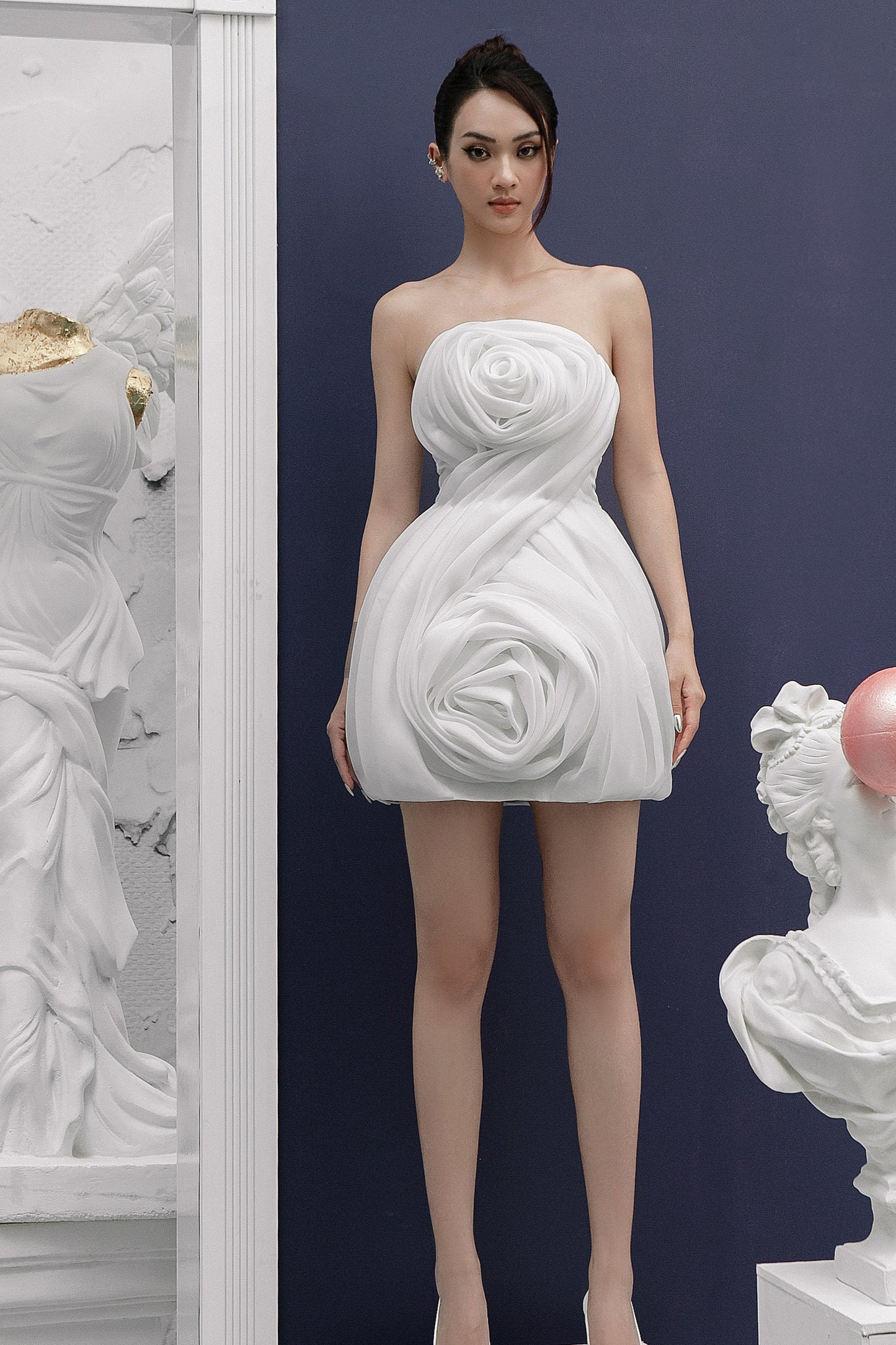 White Rose Twisted Dress