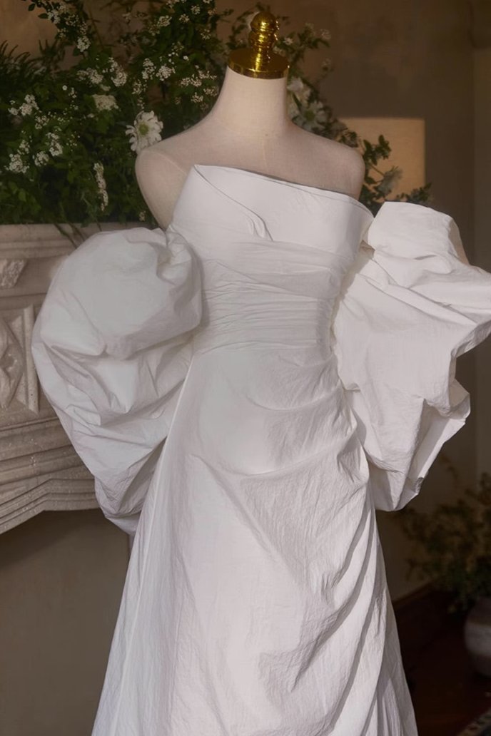 White Gown with White Shawl