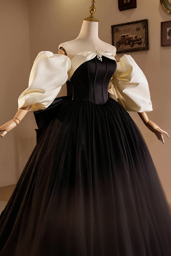 Black Off Shoulder Ball Gown