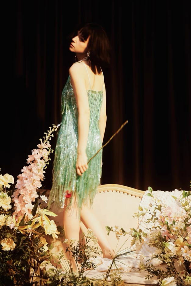 Dolly Green Tassel Dress