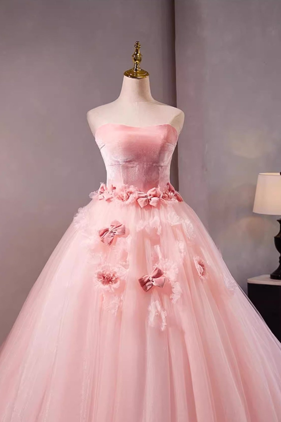 Light Pink Tube Ball Gown