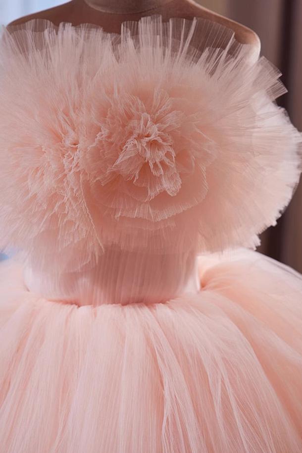 Peach Tulle Ball Gown