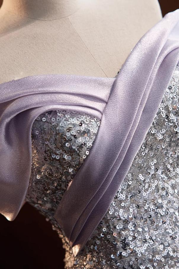 Purple Sequin Long Gown
