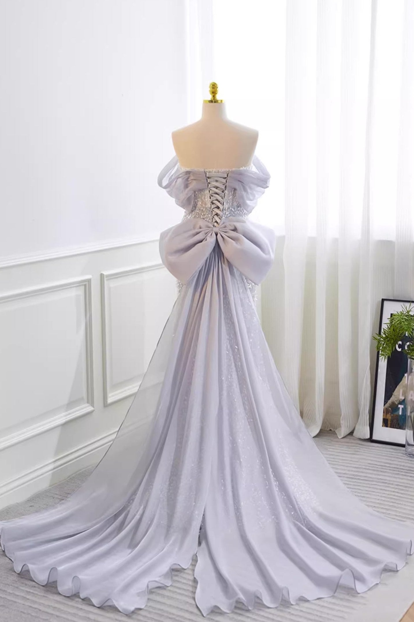 Purple Sequin Long Gown