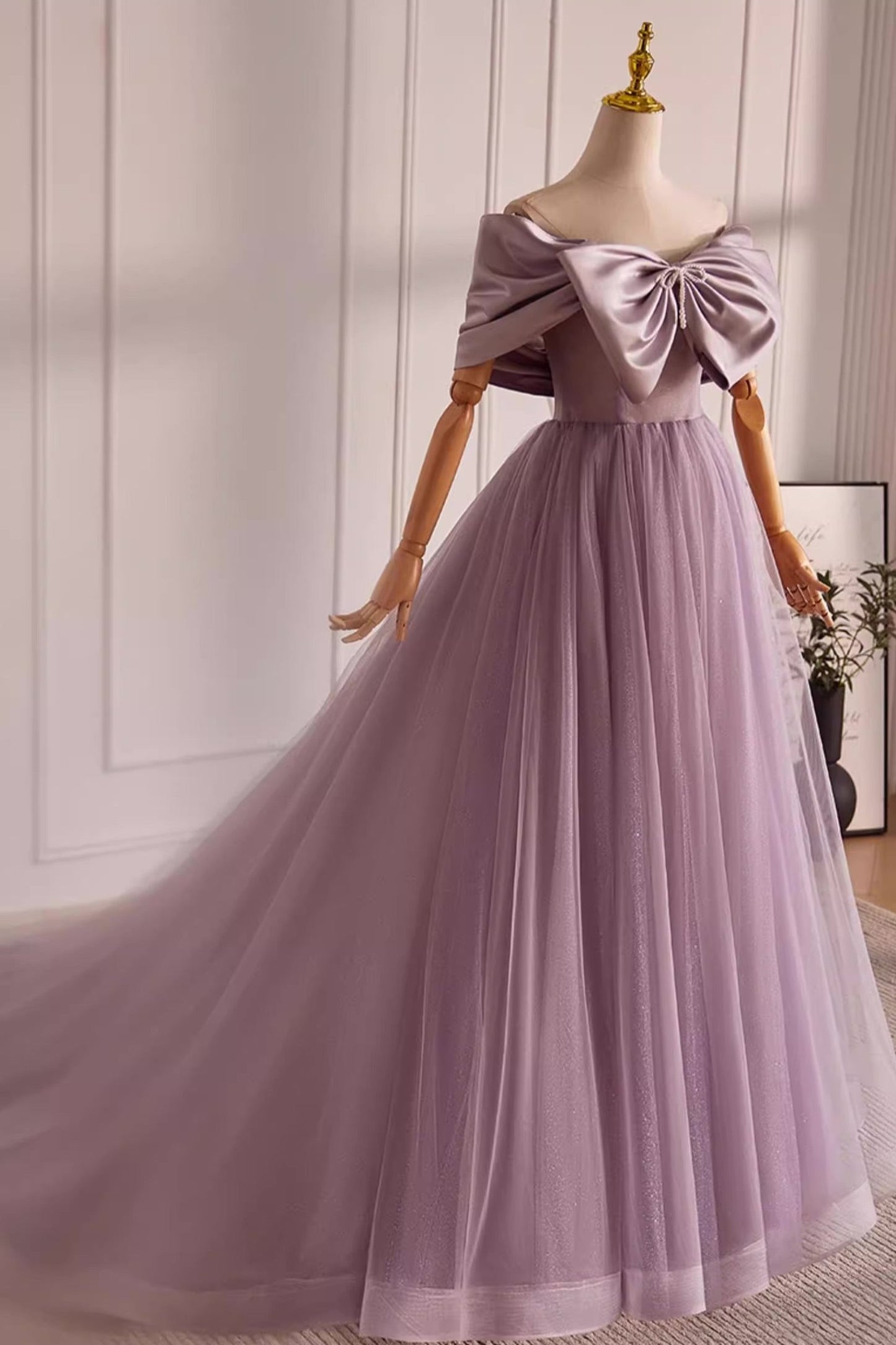 Purple Ribbon Ball Gown