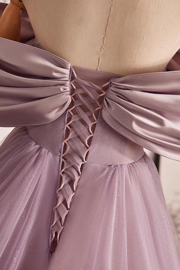 Purple Ribbon Ball Gown