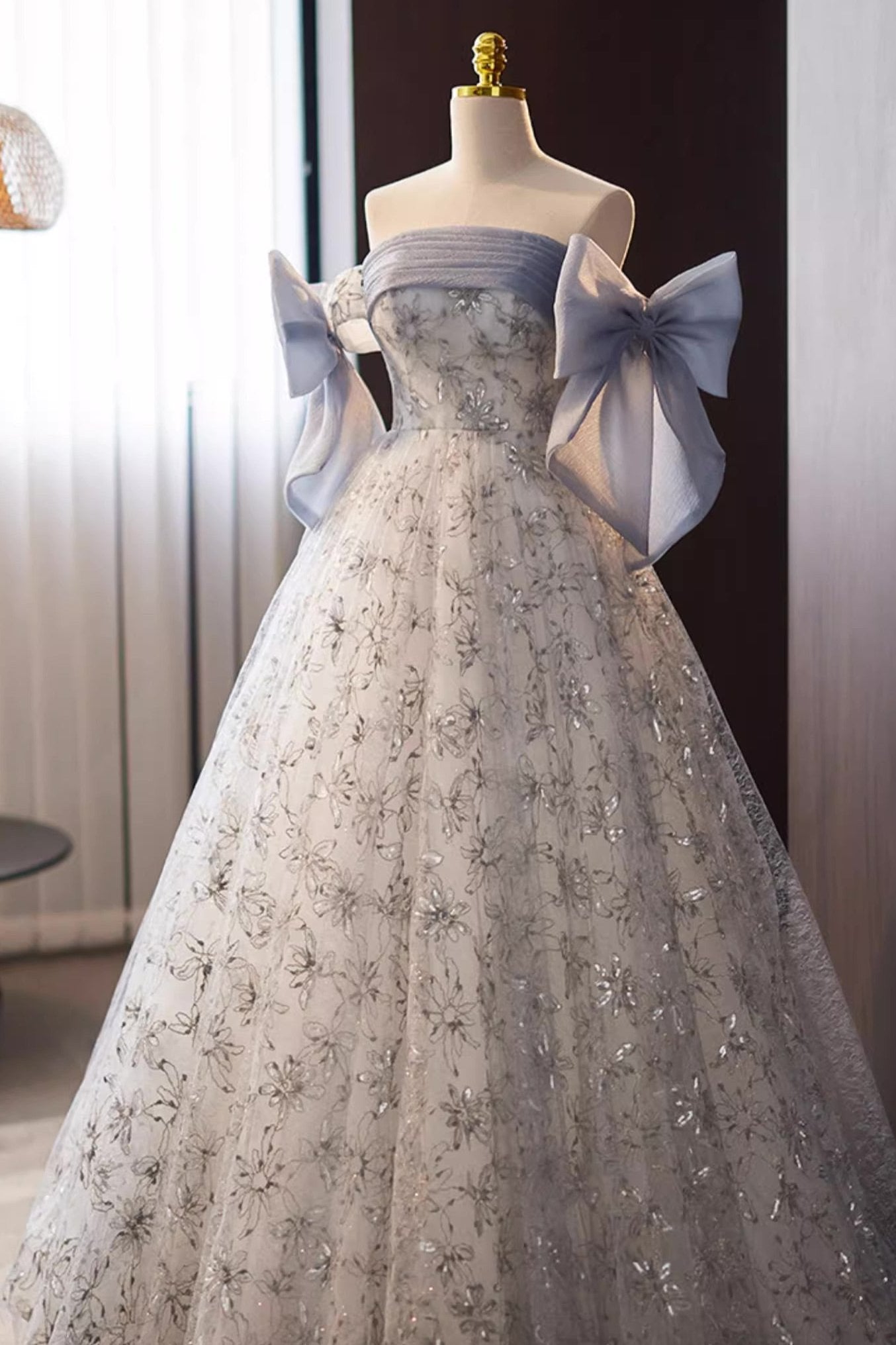 Purple Ribbon Ball Gown