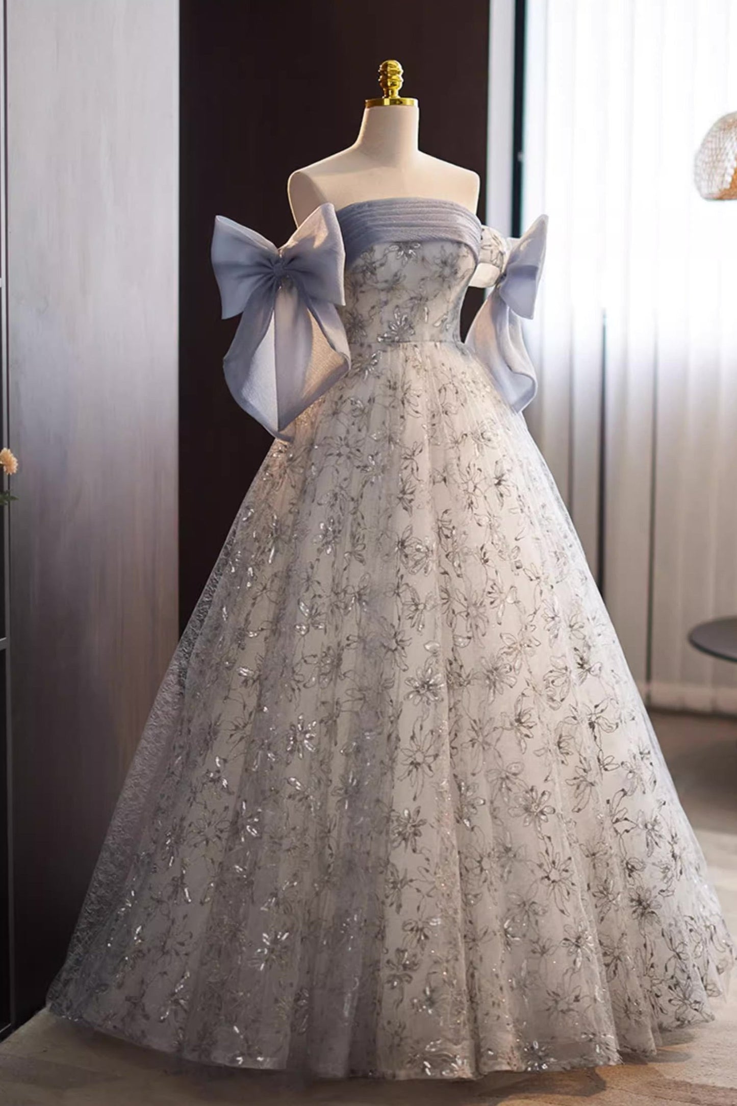 Purple Ribbon Ball Gown