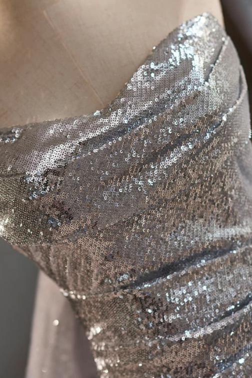 Silver Sequin Gown