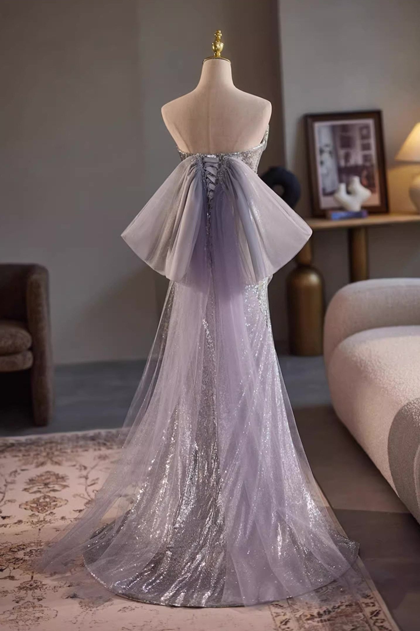 Silver Sequin Gown