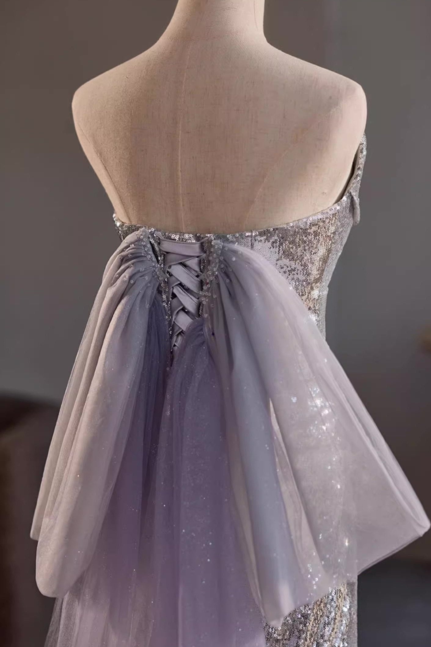 Silver Sequin Gown