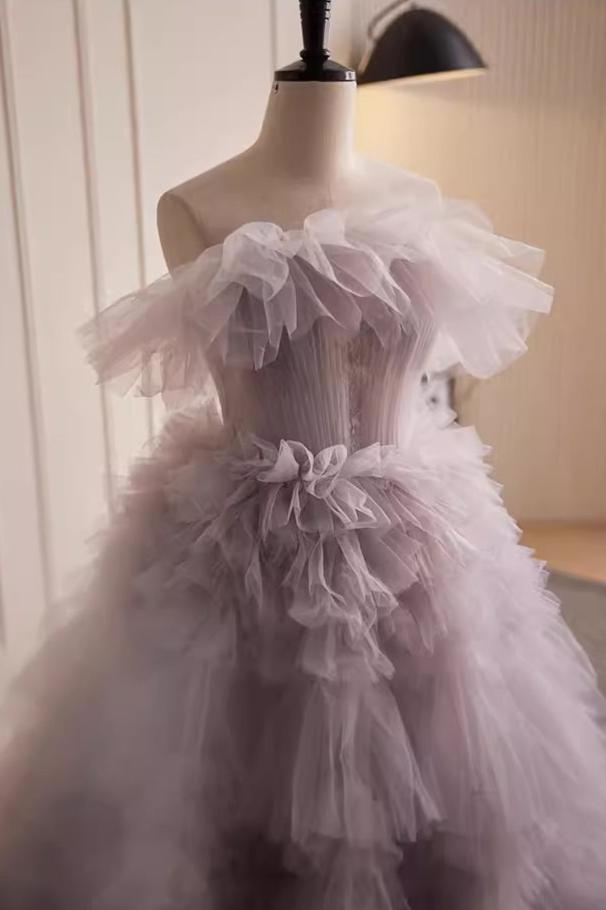 Purple Tulle Ball Gown