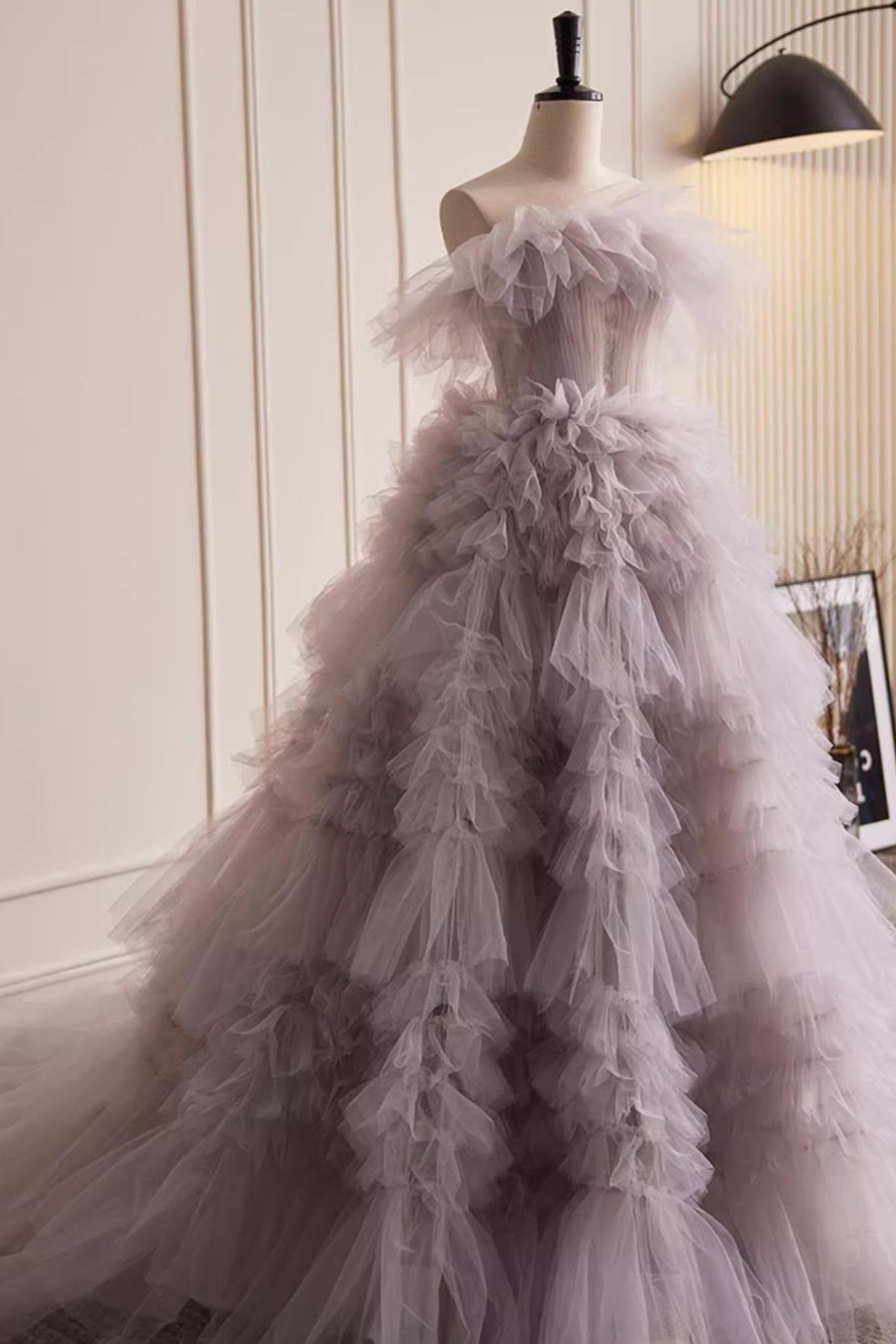 Purple Tulle Ball Gown