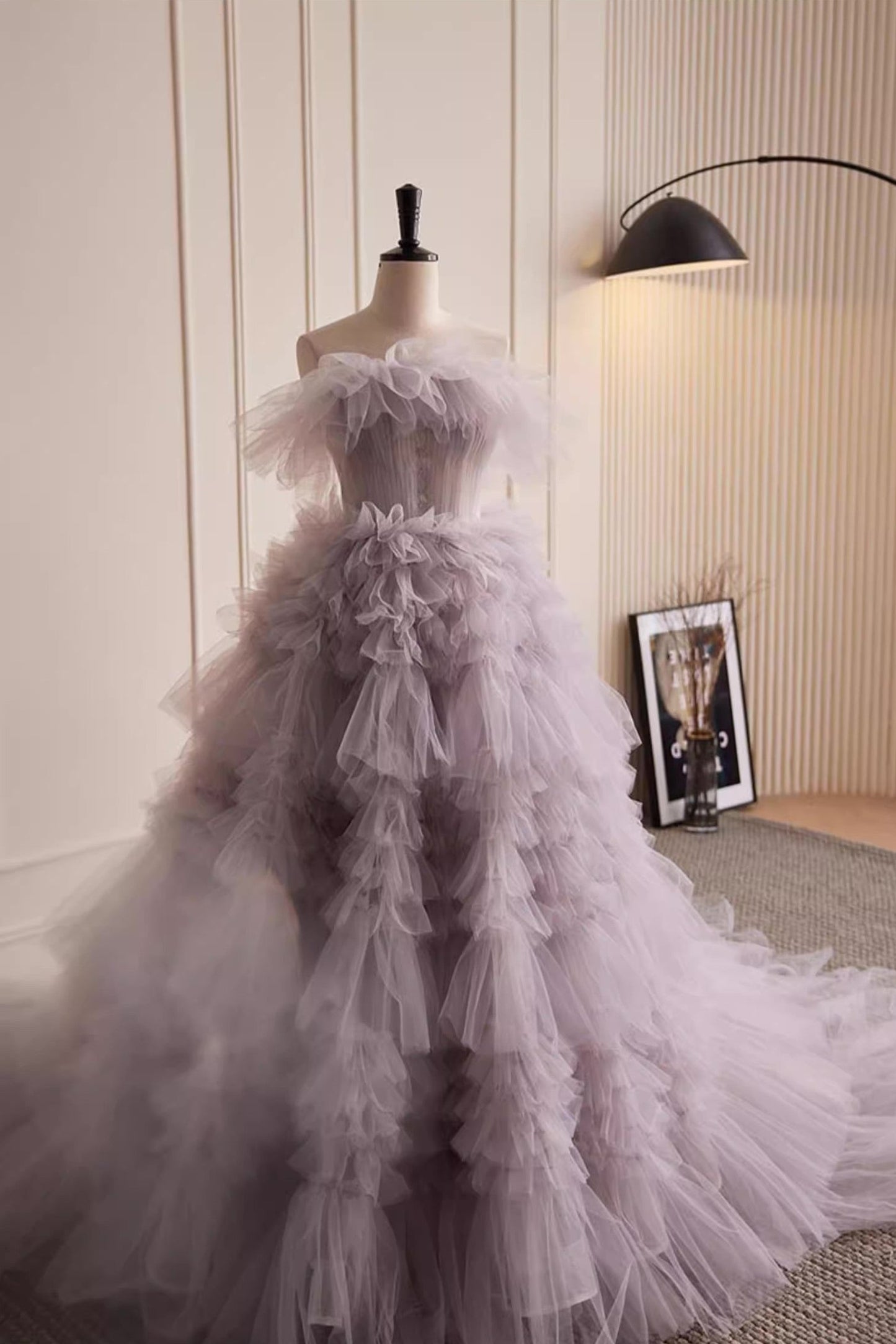Purple Tulle Ball Gown