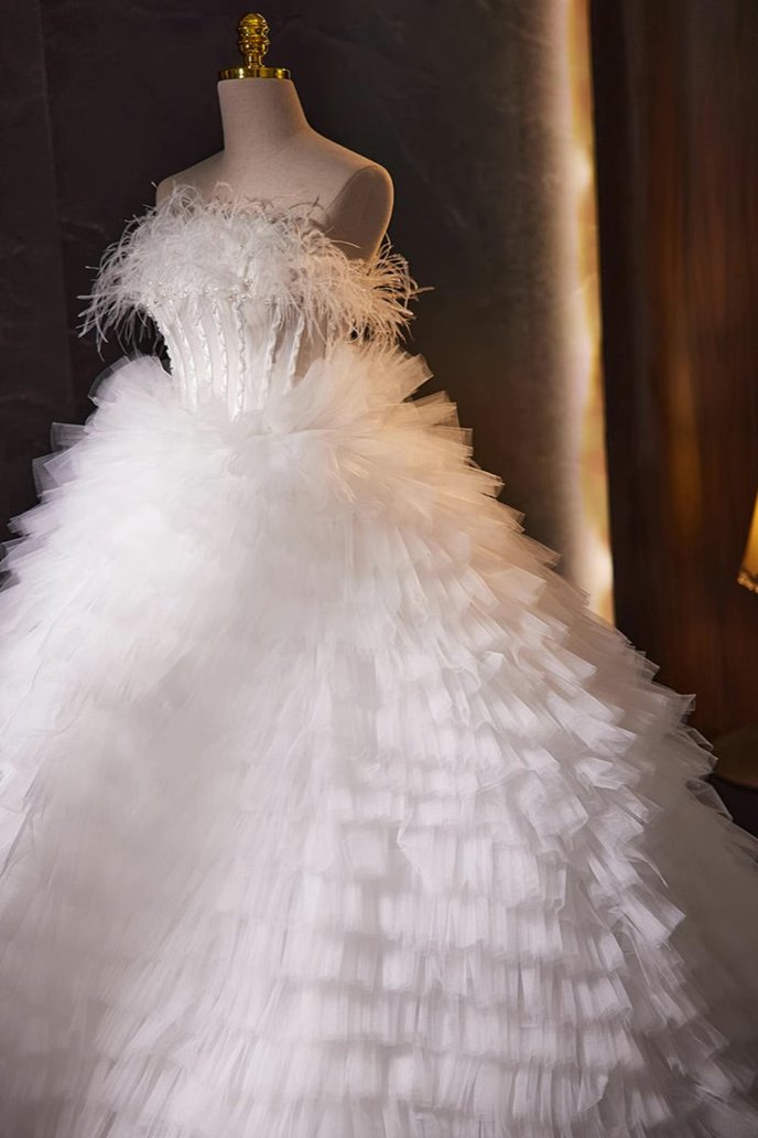 White Tulle Ball Gown