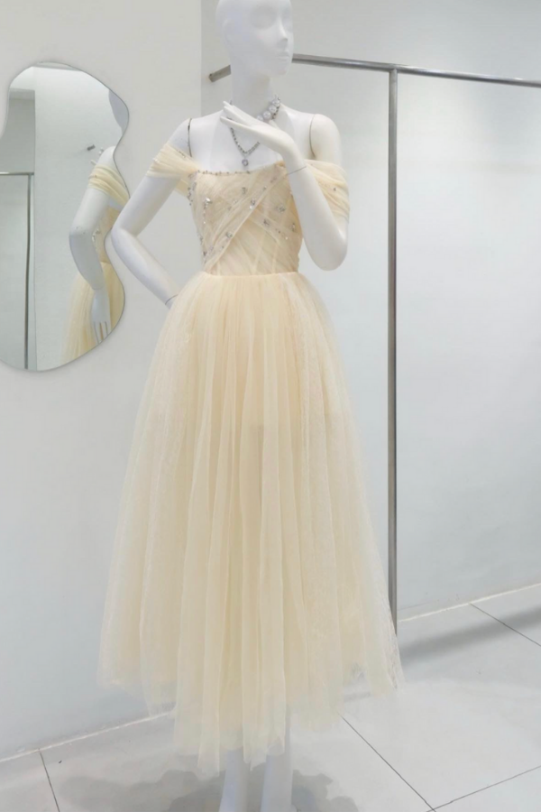 Yellow Tulle Long Dress