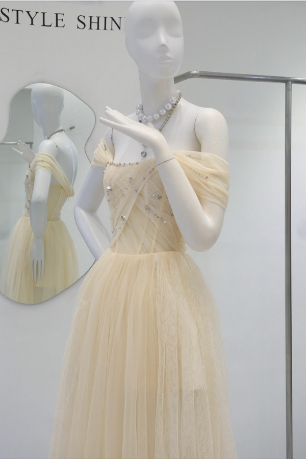 Yellow Tulle Long Dress