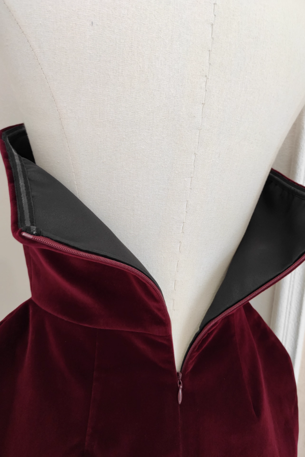 Red Heart Velvet Cocktail Dress