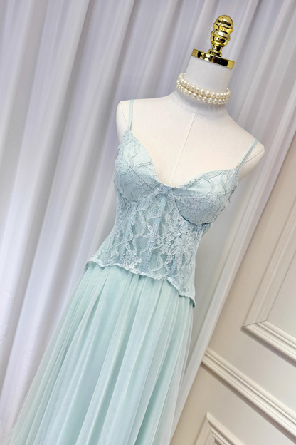 Teal Corset Long Dress