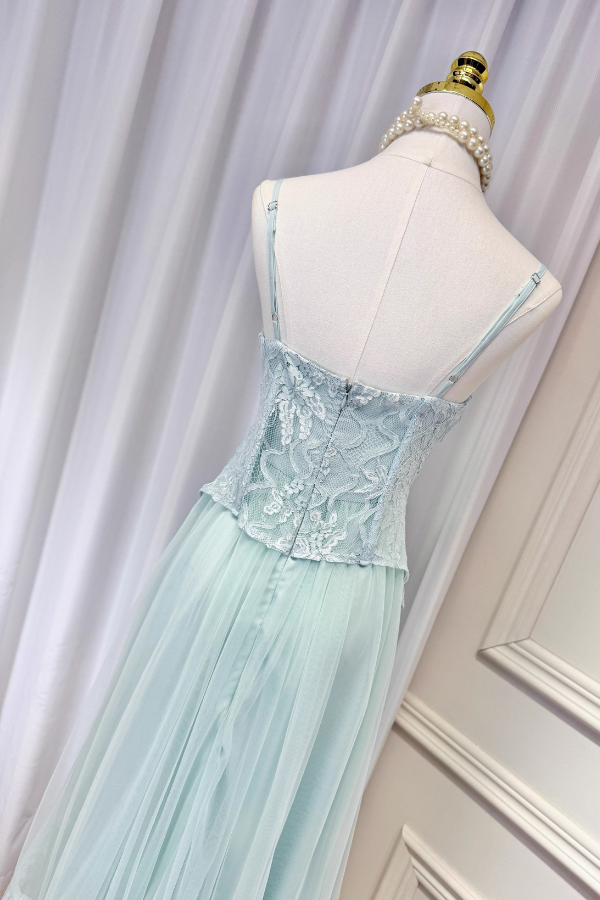 Teal Corset Long Dress