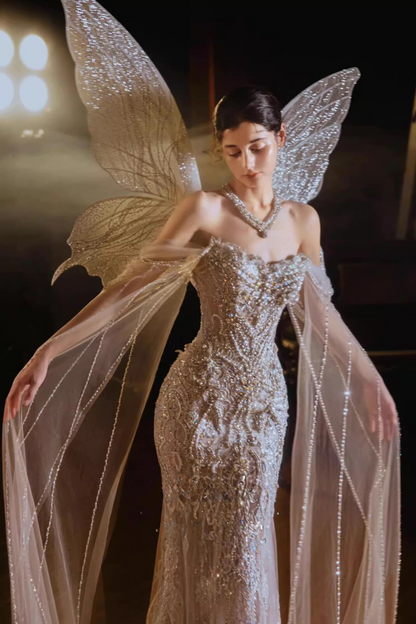 Gray Fairy Sequin Long Gown My Store Gray Fairy Sequin Long Gown My Store