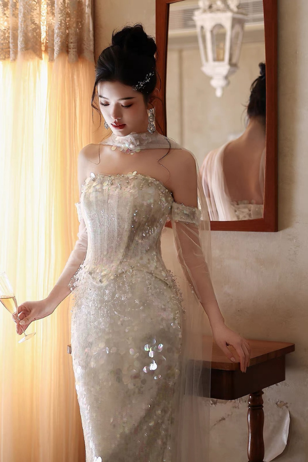 White Iris Long Gown