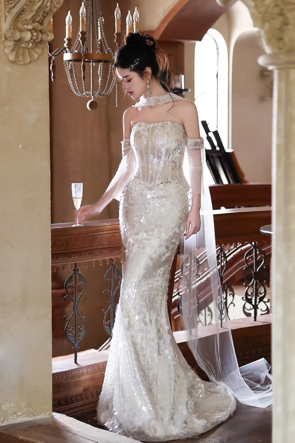 White Iris Long Gown