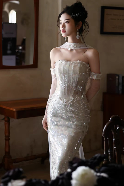 White Iris Long Gown