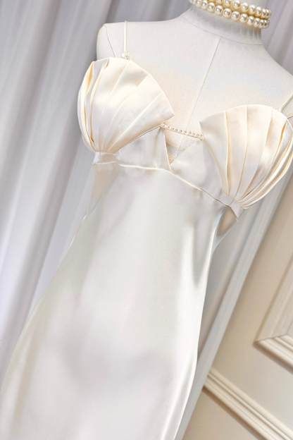 White Shell Silk Dress