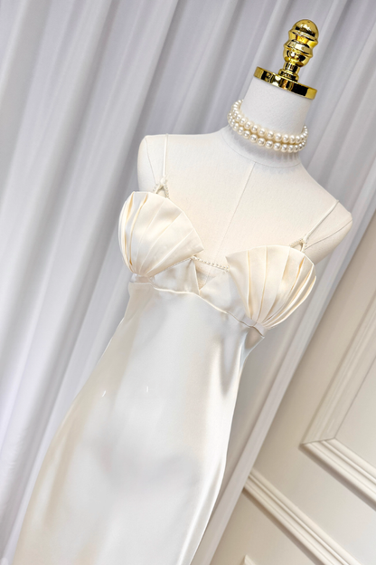 White Shell Silk Dress