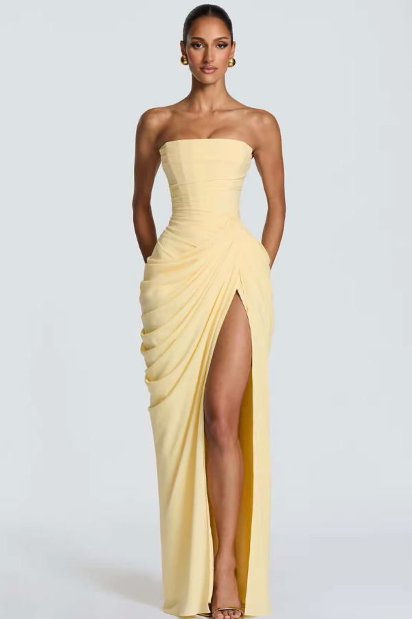 Yellow Eva Tube Long Dress