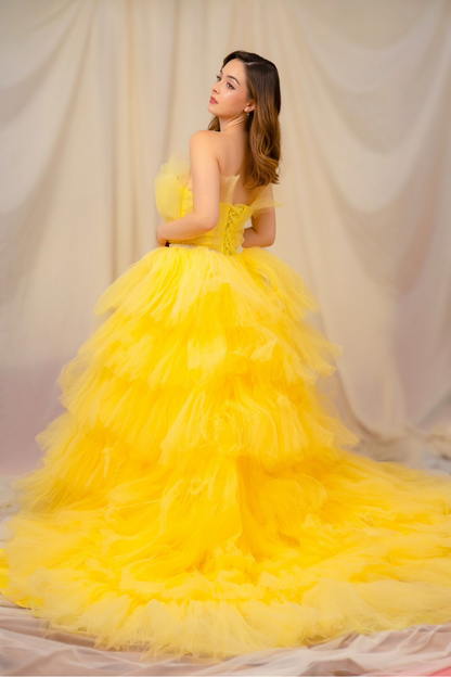 Yellow Tulle Ballgown