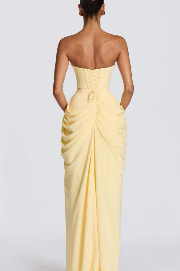 Yellow Eva Tube Long Dress