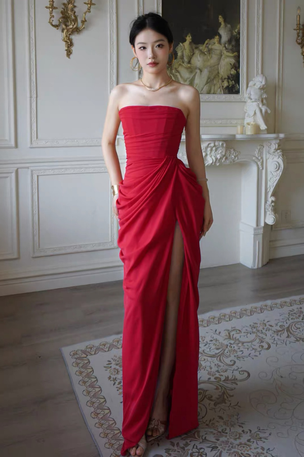 Red Eva Tube Long Dress