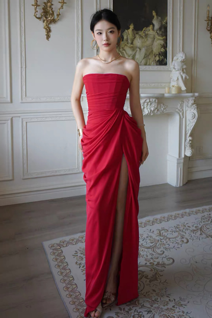 Red Eva Tube Long Dress