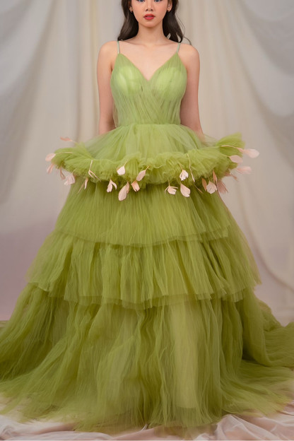 Green Tulle Ballgown