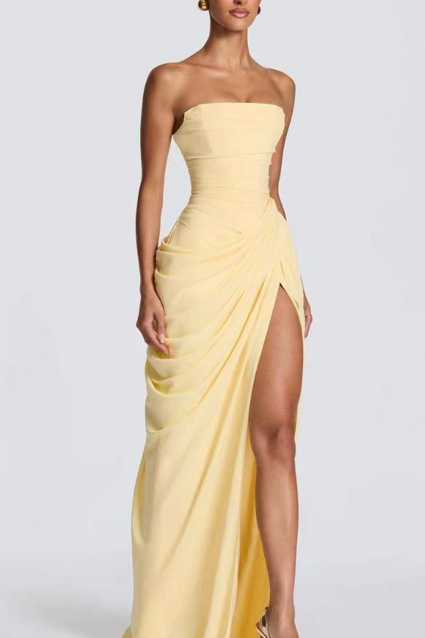 Yellow Eva Tube Long Dress