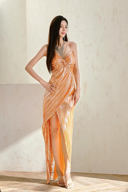 Orange Tatiana Long Dress