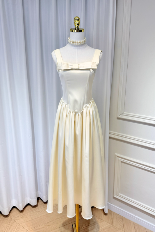 White Ribbon Long Dress