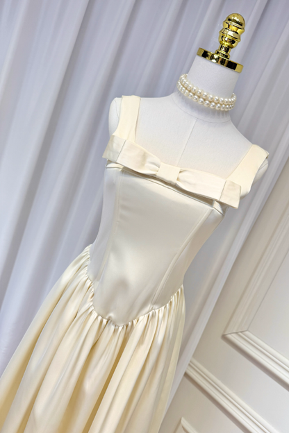 White Ribbon Long Dress